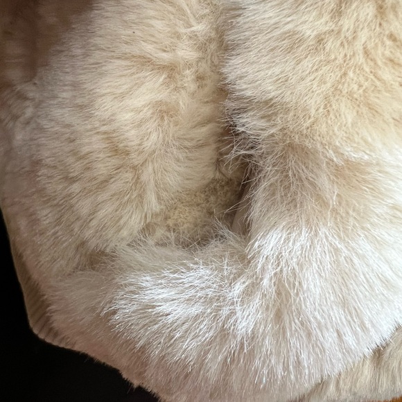 Jason Wu 2 Way Zip Front Faux Fur Ivory Bomber Jacket Coat w/ Pockets Small - Picture 10 of 13